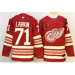 Men Detroit Red Wings 71 Dylan Larkin Red 2025 26 With C Patch Centennial Premium Stitched Hockey Jersey Men Detroit Red Wings 71 Dylan Larkin Red 2025 26 With C Patch Centennial Premium Stitched Hockey Jersey