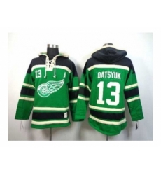 NHL Jerseys detroit red wings #13 datsyuk green[pullover hooded sweatshirt patch A]