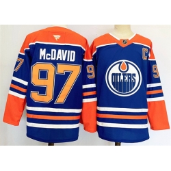 Men Edmonton Oilers 97 Connor McDavid Royal 2024 25 Stitched Jersey