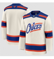 Men Edmonton Oilers Blank Light Beige Alternate Stitched Hockey Jersey
