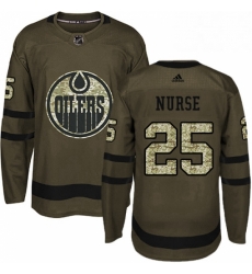 Mens Adidas Edmonton Oilers 25 Darnell Nurse Authentic Green Salute to Service NHL Jersey 