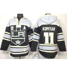 Los Angeles Kings 11 Anze Kopitar Black Lace-Up NHL Jersey Hoodies