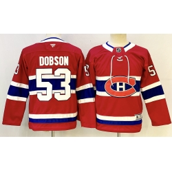 Youth Montreal Canadiens 53 Noah Dobson Red 2024 25 Stitched Jersey Youth Montreal Canadiens 53 Noah Dobson Red 2024 25 Stitched Jersey