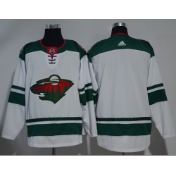 Men Adidas Minnesota Wild Blank White Stitched NHL Jersey