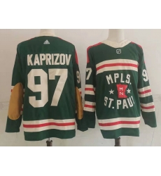 Men Minnesota Wild 97 Kirill Kaprizov Green 2022 Winter Classic Adidas Stitched NHL Jersey