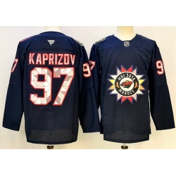 Men Minnesota Wild 97 Kirill Kaprizov Navy 2024 25 Stitched Hockey Jersey Men Minnesota Wild 97 Kirill Kaprizov Navy 2024 25 Stitched Hockey Jersey