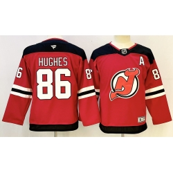 Youth New Jersey Devils 86 Jack Hughes Red With A Patch Stitched Jersey Youth New Jersey Devils 86 Jack Hughes Red With A Patch Stitched Jersey