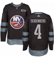 Mens Adidas New York Islanders 4 Dennis Seidenberg Authentic Black 1917 2017 100th Anniversary NHL Jersey 