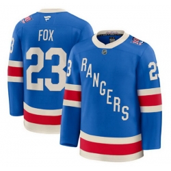 Men New York Rangers 23 Adam Fox Blue Centennial Stitched Hockey Jersey Men New York Rangers 23 Adam Fox Blue Centennial Stitched Hockey Jersey