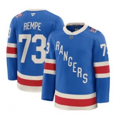 Men New York Rangers 73 Matt Rempe Blue Centennial Stitched Hockey Jersey Men New York Rangers 73 Matt Rempe Blue Centennial Stitched Hockey Jersey