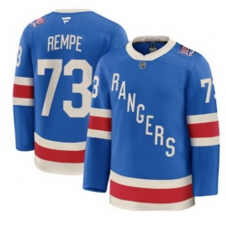 Men New York Rangers 73 Matt Rempe Blue Centennial Stitched Hockey Jersey Men New York Rangers 73 Matt Rempe Blue Centennial Stitched Hockey Jersey