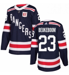 Mens Adidas New York Rangers 23 Jeff Beukeboom Authentic Navy Blue 2018 Winter Classic NHL Jersey 