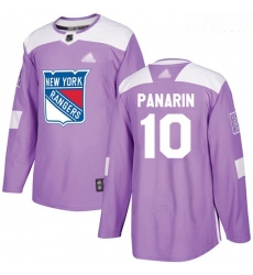 Rangers #10 Artemi Panarin Purple Authentic Fights Cancer Stitched Hockey Jersey