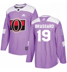 Mens Adidas Ottawa Senators 19 Derick Brassard Authentic Purple Fights Cancer Practice NHL Jersey 