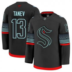 Men Seattle Kraken 13 Brandon Tanev Black Alternate Stitched Hockey Jersey Men Seattle Kraken 13 Brandon Tanev Black Alternate Stitched Hockey Jersey