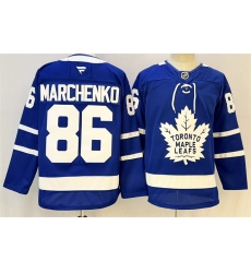 Men Toronto Maple Leafs 86 Kirill Marchenko Blue 2026 Stitched Hockey Jersey Men Toronto Maple Leafs 86 Kirill Marchenko Blue 2026 Stitched Hockey Jersey