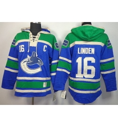 Vancouver Canucks 16 Trevor Linden Blue Lace-Up NHL Jersey Hoodies