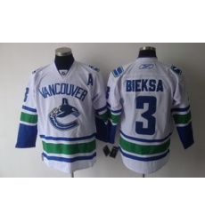 Vancouver Canucks 3 Kevin Bieksa White Jersey A Patch