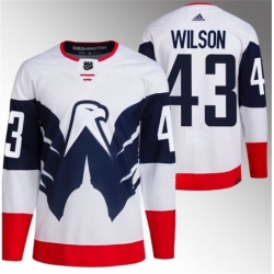 Men Washington Capitals 43 Tom Wilson White Navy Stadium Series Stitched Jersey