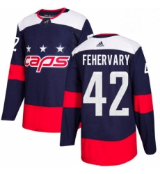 Mens Adidas Washington Capitals 42 Martin Fehervary Authentic Navy Blue 2018 Stadium Series NHL Jersey 