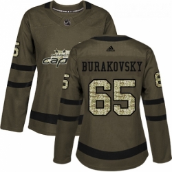 Womens Adidas Washington Capitals 65 Andre Burakovsky Authentic Green Salute to Service NHL Jersey 