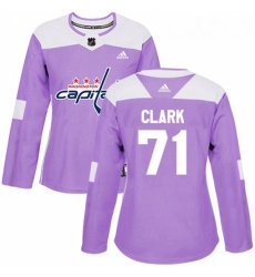 Womens Adidas Washington Capitals 71 Kody Clark Authentic Purple Fights Cancer Practice NHL Jerse