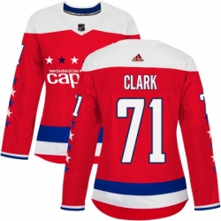 Womens Adidas Washington Capitals 71 Kody Clark Authentic Red Alternate NHL Jersey 