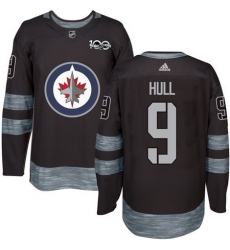 Jets #9 Bobby Hull Black 1917 2017 100th Anniversary Stitched NHL Jersey