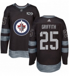 Mens Adidas Winnipeg Jets 25 Seth Griffith Authentic Black 1917 2017 100th Anniversary NHL Jersey 