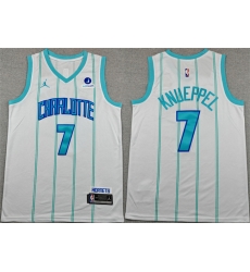 Men Charlotte Hornets  7 Kon Knueppel White Association Edition Stitched Basketball Jersey