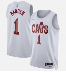 Men Cleveland Cavaliers  1 James Harden White 2026 Association Edition Stitched Basketball Jersey