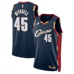 Men Cleveland Cavaliers 45 Donovan Mitchell Navy 2025 Classic Edition Stitched Jersey Men Cleveland Cavaliers 45 Donovan Mitchell Navy 2025 Classic Edition Stitched Jersey