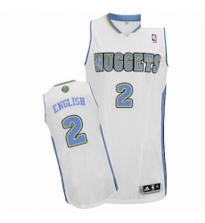 Mens Adidas Denver Nuggets 2 Alex English Authentic White Home NBA Jersey