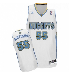 Womens Adidas Denver Nuggets 55 Dikembe Mutombo Swingman White Home NBA Jersey