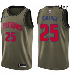 Mens Nike Detroit Pistons 25 Reggie Bullock Swingman Green Salute to Service NBA Jersey 