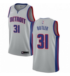 Mens Nike Detroit Pistons 31 Caron Butler Swingman Silver NBA Jersey Statement Edition