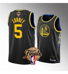 Men Golden State Warriors 5 Kevon Looney 2022 Black NBA Finals Stitched Jersey