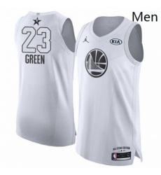 Mens Nike Jordan Golden State Warriors 23 Draymond Green Authentic White 2018 All Star Game NBA Jersey