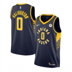 Men Indiana Pacers 0 Tyrese Haliburton Black Stitched Basketball Jersey