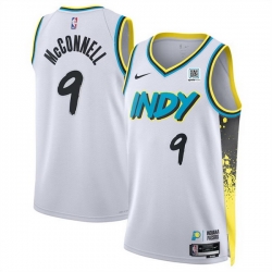 Men Indiana Pacers 9 T J  McConnell White 2024 25 City Edition Stitched Basketball Jersey