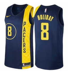 Men Nike Indiana Pacers 8 Justin Holiday Navy Blue NBA Swingman City Edition Jersey