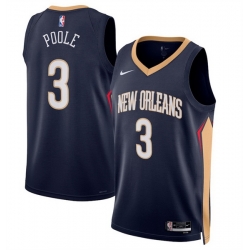 Men New Orleans Pelicans 3 Jordan Poole Navy 2025 Icon Edition Stitched Basketball Jersey Men New Orleans Pelicans 3 Jordan Poole Navy 2025 Icon Edition Stitched Basketball Jersey