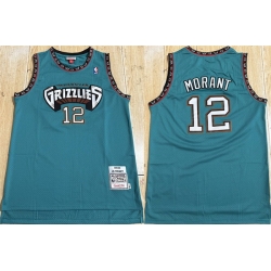 Men Memphis Grizzlies 12 Ja Morant Teal Throwback Stitched Jersey