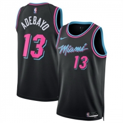 Men Miami Heat 13 Bam Adebayo Black 2025 26 City Edition Stitched Basketball Jersey