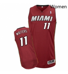 Womens Adidas Miami Heat 11 Dion Waiters Authentic Red Alternate NBA Jersey