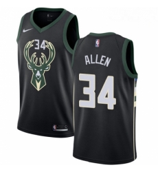 Mens Nike Milwaukee Bucks 34 Ray Allen Swingman Black Alternate NBA Jersey Statement Edition