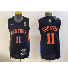 Men New Yok Knicks 11 Jalen Brunson Black 2026 Finals Champions Patch Statement Edition Stitched Jersey Men New Yok Knicks 11 Jalen Brunson Black 2026 Finals Champions Patch Statement Edition Stitched Jersey