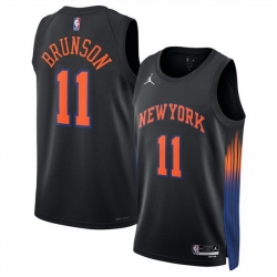 Men New Yok Knicks 11 Jalen Brunson Jalen Brunson Black 2025 Statement Edition Stitched Basketball Jersey Men New Yok Knicks 11 Jalen Brunson Jalen Brunson Black 2025 Statement Edition Stitched Basketball Jersey