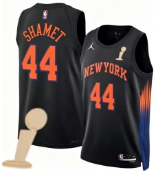 Men New Yok Knicks 44 Landry Shamet Black 2026 Champions Patch City Edition Stitched Basketball Jersey Men New Yok Knicks 44 Landry Shamet Black 2026 Champions Patch City Edition Stitched Basketball Jersey