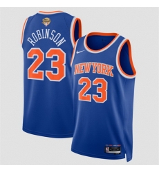 Men New Yok Knicks  Mitchell Robinson Blue 2026 Finals Patch Icon Edition Stitched Basketball Jersey